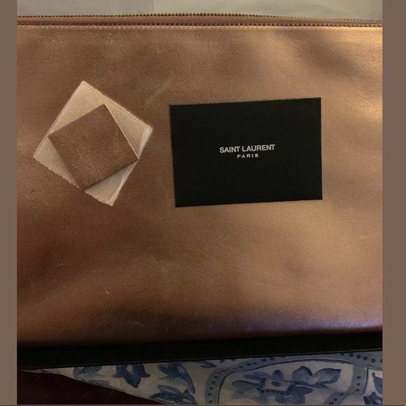 NIB Saint Laurent Rose Gold Clutch - Picture 5 of 7